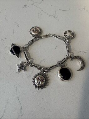 Celestial sterling silver moon Charm Bracelet